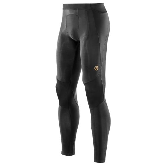 SKINS A400 YOUTHS COMPRESSION LONG TIGHTS (BLACK/YELLOW) - Olympus Sports