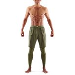 Skins Mens 5-Series Superpose Long Tights (khaki)