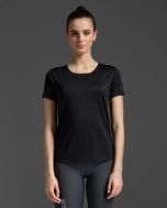 2XU Womens Light Speed Tech Tee - black/black reflective