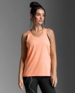 2XU Womens Light Speed Tech Singlet - digital peach/white reflective