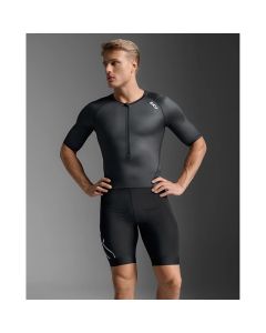 2XU Mens Core Sleeved Trisuit Triathlonanzug - black/white