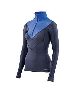 Skins DNAmic Thermal Womens L/S MckNeck w zip (navy blue/bright blue)