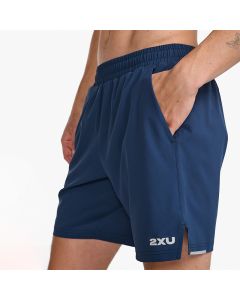 2XU Mens Aero 7 Inch Shorts midnight/silver reflective