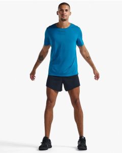 2XU Mens Light Speed Tech Tee seaport/black reflective