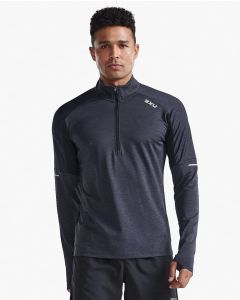 2XU Mens Aero 1/2 Zip - black/silver reflective