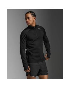 2XU Mens Ignition Haptic 1/4 Zip - black/silver reflective