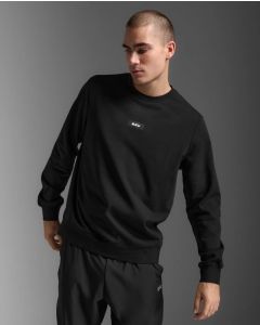 2XU Mens Motion French Terry Crew - black/white