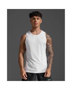 2XU Mens Aero Mesh Tank Laufshirt white/silver reflective