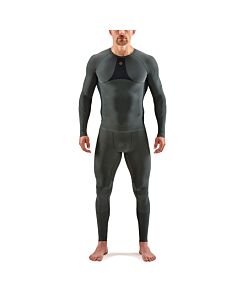Skins Mens 5-Series Compression Long Sleeve Top (grey/blue)