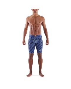 Skins Mens 3-Series Half Tights (blue geo print)
