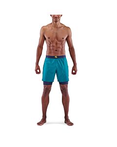 Skins Mens 3-Series Superpose Half Tight (navy cyan)