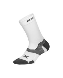 2XU Unisex Vectr Cushion Crew Socks, white/grey
