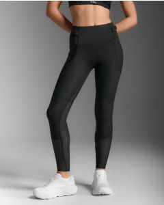 2XU Womens Aero Mesh Hi-Rise Comp Tights - black/silver reflective