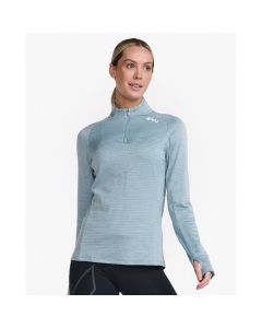 2XU Womens Ignition 1/4 Zip chambray/white reflective